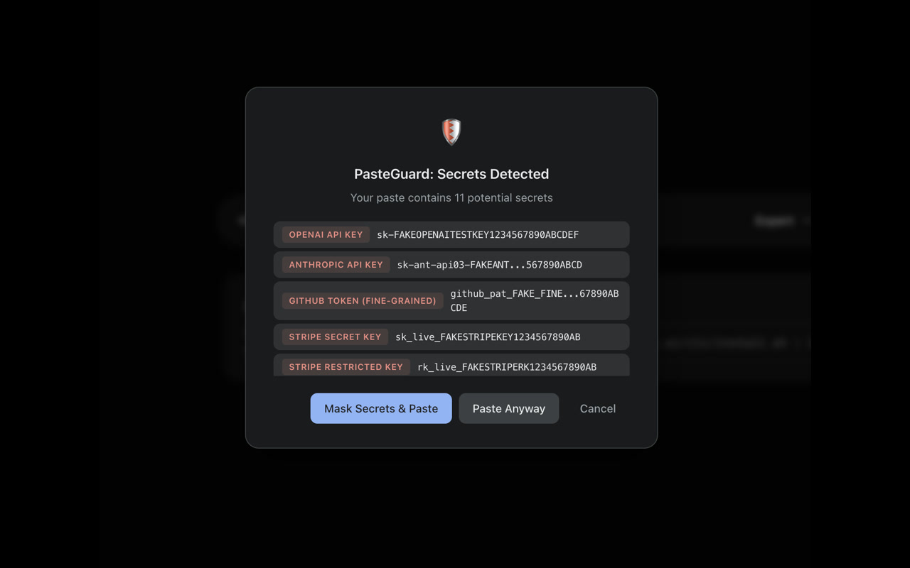 PasteGuard screenshot